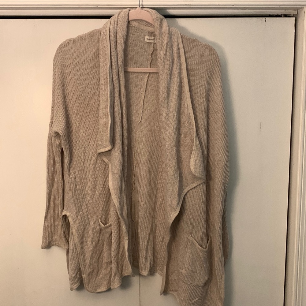 tan long sleeve knit sweater